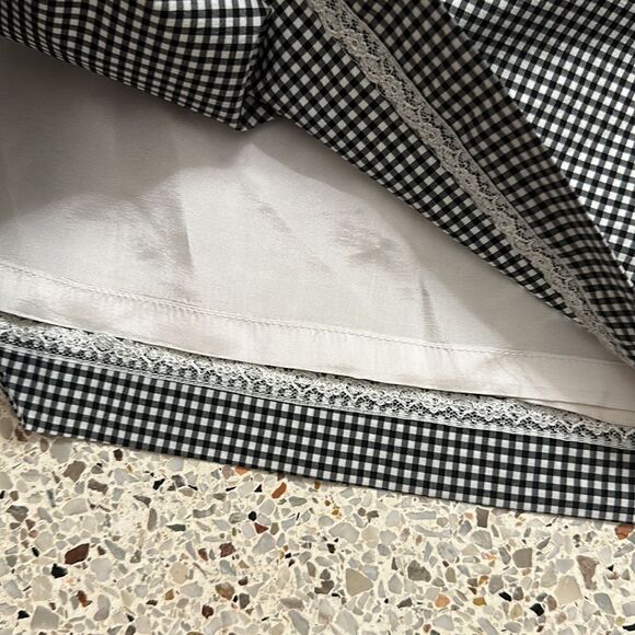 TIBI black white gingham check retro mini skirt pink trim 2 - Picture 5 of 6